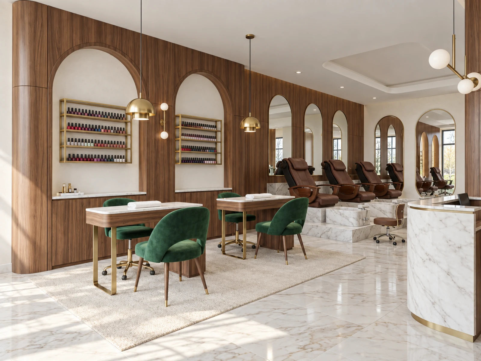 Przestrzeń salonu beauty z wygodnymi fotelami