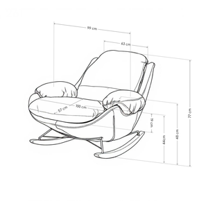 Fotel Wypoczynkowy Bujany Tkanina Premium Z Nogami Drewnianymi Copenhagen