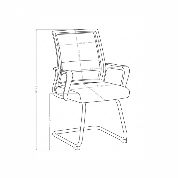 Krzesło Konferencyjne Biurowe Ergonomiczne Czarne Siatka Mesh Metal 287