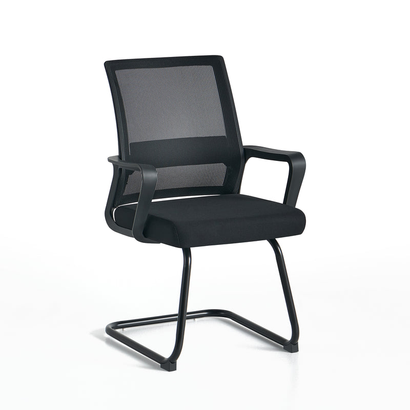 Krzesło Konferencyjne Biurowe Ergonomiczne Czarne Siatka Mesh Metal 287 — Czarny