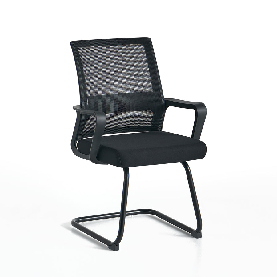 Krzesło Konferencyjne Biurowe Ergonomiczne Czarne Siatka Mesh Metal 287