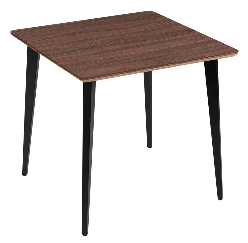 Stół Do Jadalni Kwadratowy 80x80 Nogi Stalowe Malowane Loft HT-08 — Orzech Brązowy