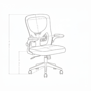 Fotel Biurowy Ergonomiczny z Siatkowym Regulowanym Oparciem na Kółkach 902