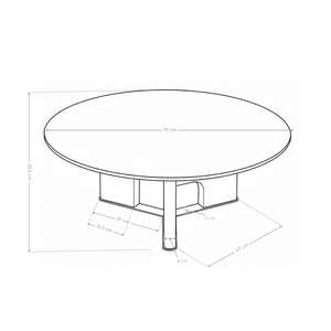 Stolik Kawowy Okrągły Marmur Naturalny 90x90 Nogi Drewno Inox Grace