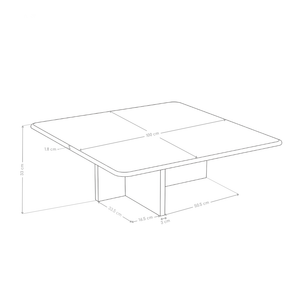 Stolik Kawowy Kwadratowy Marmur Naturalny 100x100 Nogi Stalowe Horizon