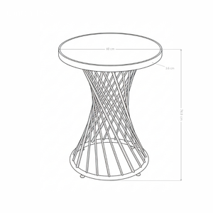 Stół Okrągły Ø60 cm Połysk Marmur Blat Złota Stalowa Spiralna Noga SDT2530