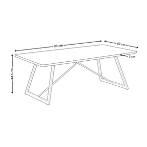 Stolik Kawowy Prostokątny 110x60 Nogi Metalowe Czarne HT-05
