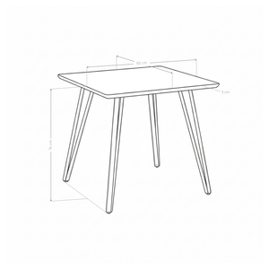 Stół Do Jadalni Kwadratowy 80 cm Nogi Metalowe Proszkowe HT-12