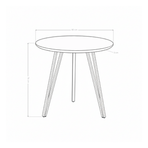 Stół Do Jadalni Okrągły Ø80cm Loft Kolor Drewna Nogi Stalowe Proszkowe HT-15