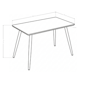 Stół Do Jadalni Prostokątny 120x70 Loft Kolor Drewna Nogi Stalowe Proszkowe HT-16