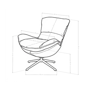 Fotel Wypoczynkowy Obrotowy Tkanina Premium Loft Nogi Stalowe M-210