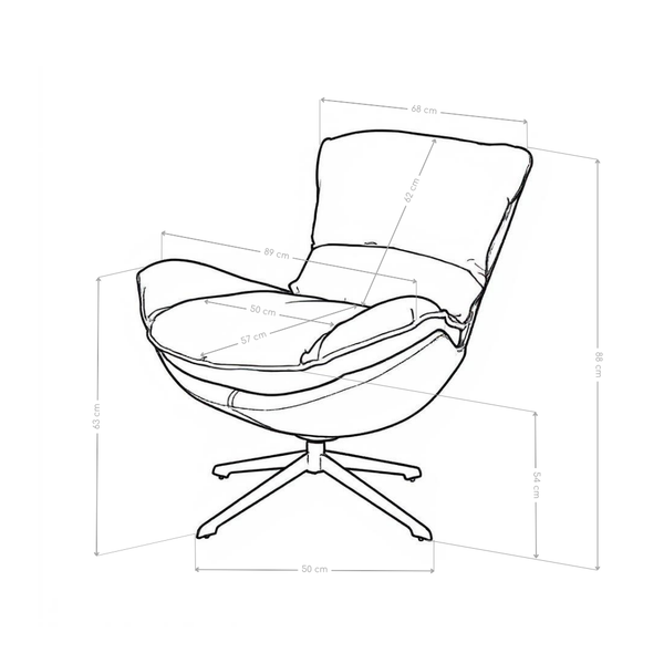Fotel Wypoczynkowy Obrotowy Tkanina Premium Loft Nogi Stalowe M-210