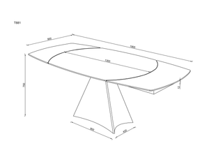 Stół Do Jadalni Ceramiczny 130-190x90 Marmur Nogi Metalowe Czarne Bellagio