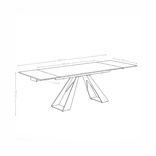 Stół Do Jadalni Ceramiczny Marmur 160-240x90 Stalowe Nogi Stelaż