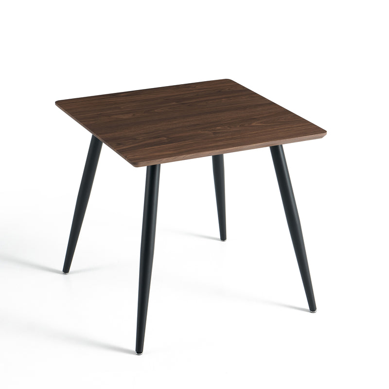 Stół Do Jadalni Kwadratowy 80 cm Nogi Stalowe Proszkowe HT-11 — Orzech