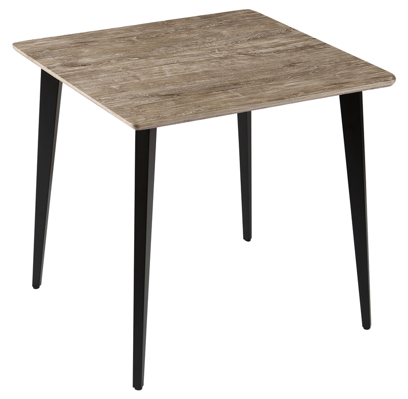 Stół Do Jadalni Kwadratowy 80x80 Nogi Stalowe Malowane Loft HT-08 — Dąb Szary