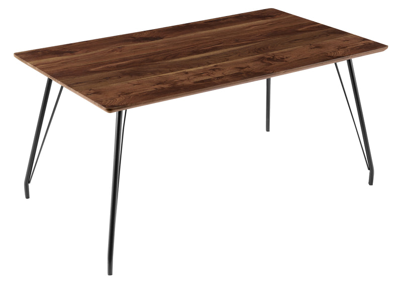 Stół Do Jadalni Prostokątny Drewniany Nogi Metalowe Czarne HT-03 — Orzech Naturalny / 120cm